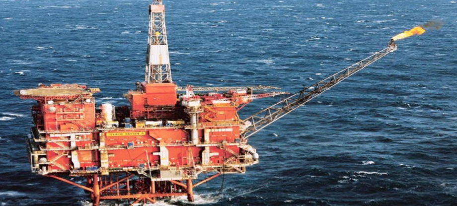 Oil rig in the North Sea.