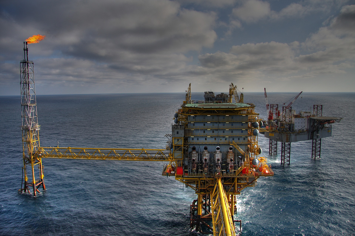 oil rig in the sea